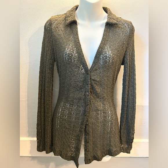 Natural Life Lace Top in Olive Green - Picture 1 of 9